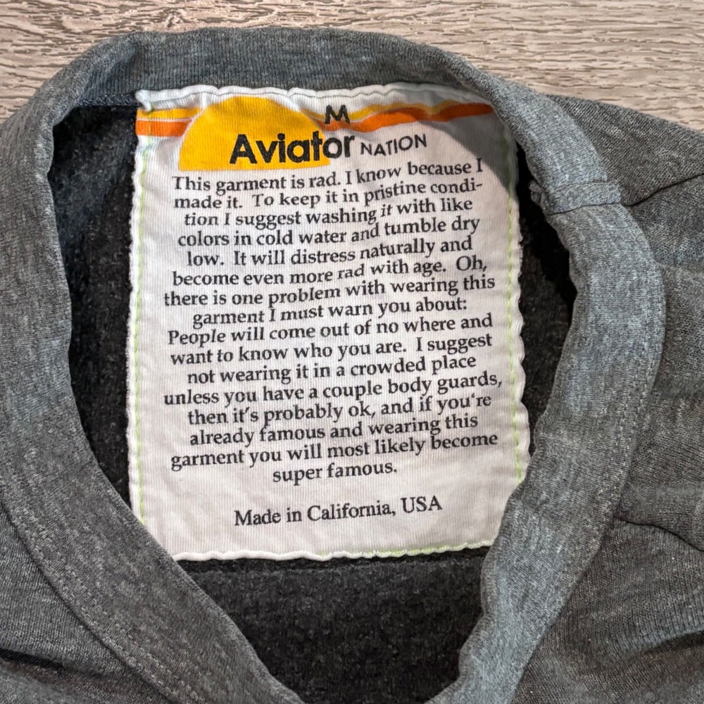 Aviator Nation Sweatshirt Sweatpants Set Womens Medium Gray Bolt Lounge Casual - Picture 3 of 14